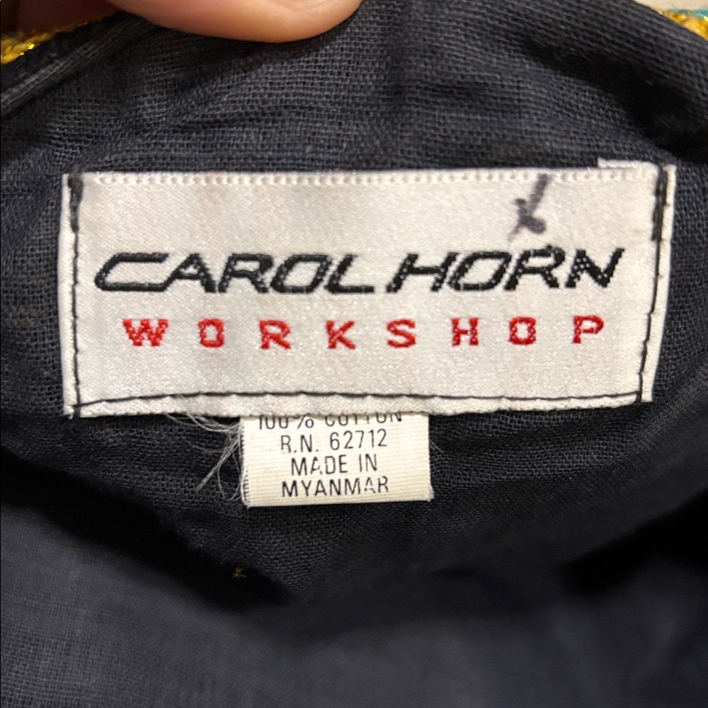 Vintage Carol Horn Workshop Sequined Puffy Elephant Beaded Accent Vest Women - Picture 12 of 12